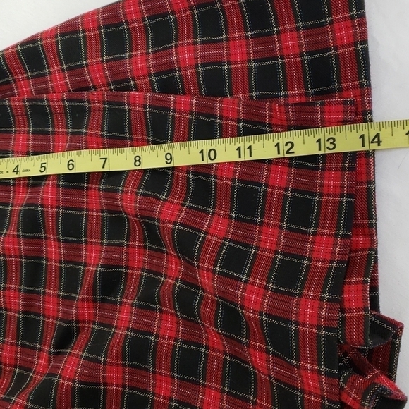 No Boundaries Y2K Wrap Mini Skirt Skort Plaid Red & Black 7Jr EUC - Picture 9 of 11